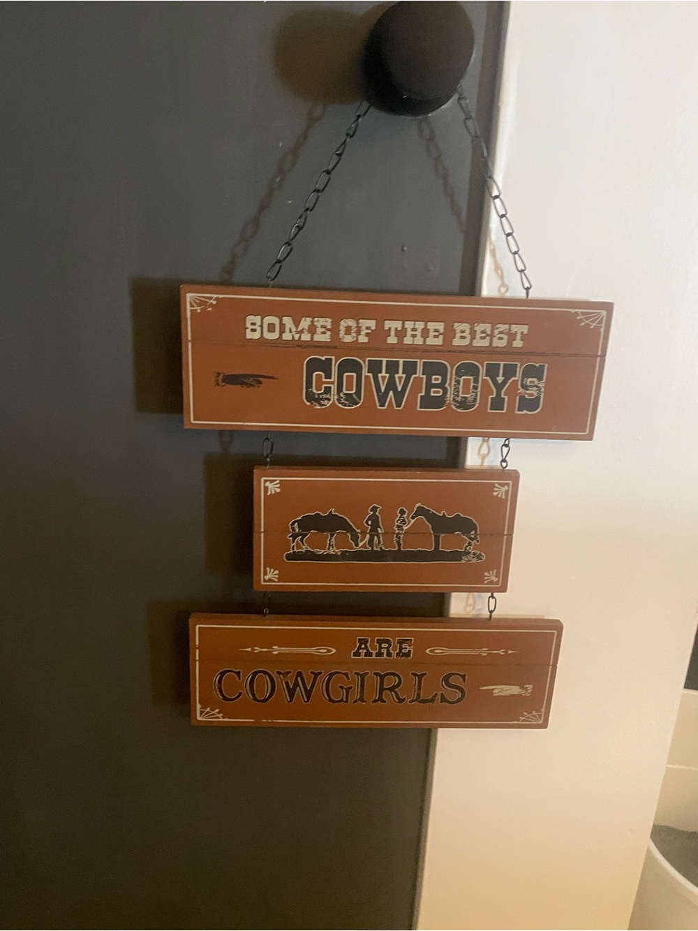 Rust Brown "Some of the Best Cowboys Are Cowgirls" Hanging Wall Sign